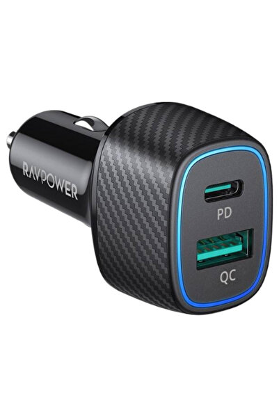 RavPower Car Charger Dual Type C and USB from - 60W