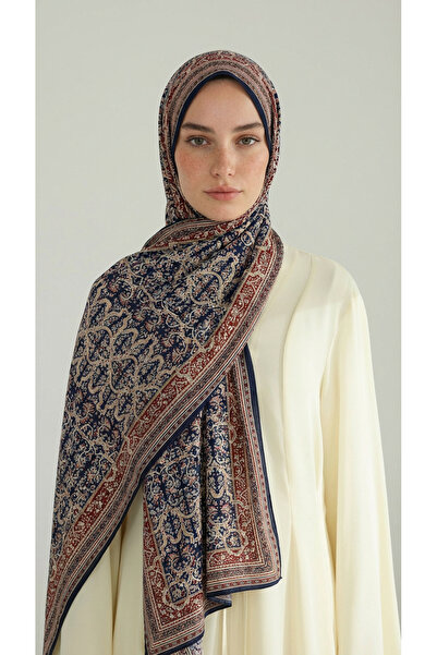 Karaca Eşarp Βαμβακερό σάλι με έθνικ σχέδιο Μορίγια