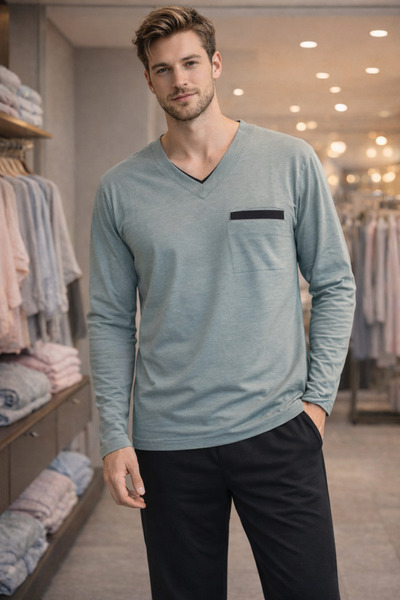 Dorelux Pijama set od 100% čistog pamuka sa kopčanim ovratnikom