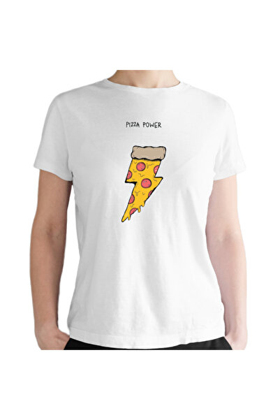 Printoot "Customizable" Pizza Power Lightning Bolt Funny Food Unisex Cotton S...