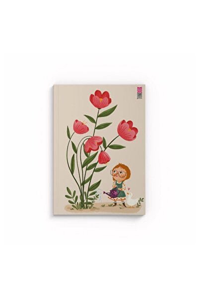 Thinkbook Weasel Flower Burgundy 14X21 128 Pages Colorful Unlined Notebook