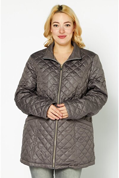 VIA SPIGA Women Solid Quilted Jacket, Grey