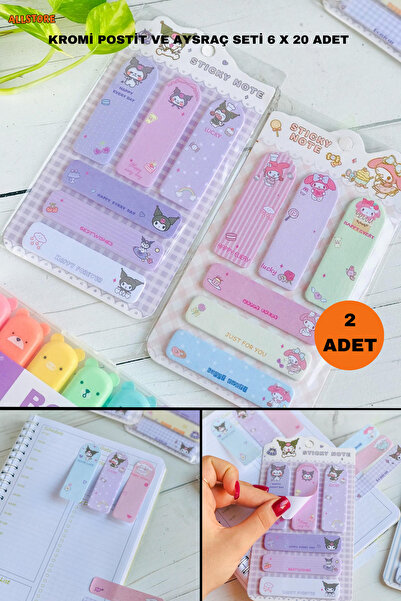 ALLStore KROMİ SEVİMLİ AYRAÇ VE YAPIŞKANLI NOT KAĞIDI POSTİT