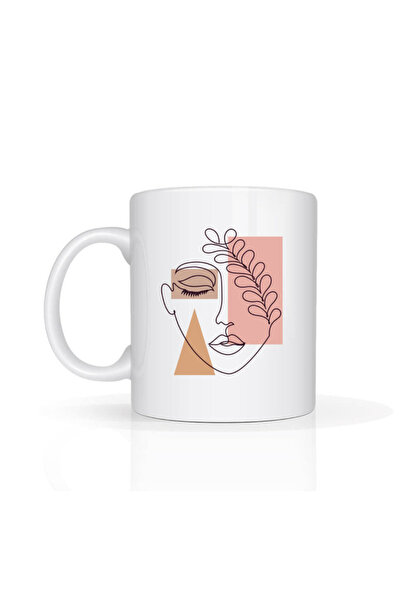 Printoot Customizable Abstract Face Mug Modern Art Design Minimalist Gift Con...