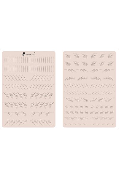BİOMASER 8 adet iki model ÇİFT TARAFLI kaş kıl tekniği KAŞ KALICI MAKYAJ EĞİT...