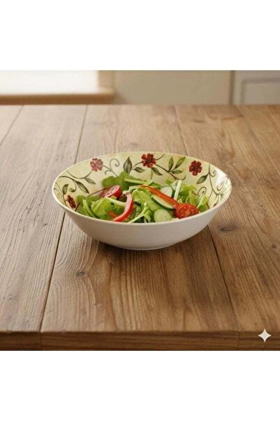 Dania Elegant melamine salad bowl with a rose pattern – 25 cm