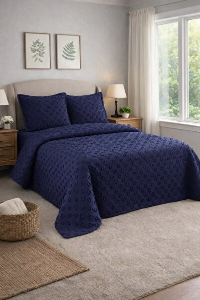 AYBERK HOME TEXTİLE PONPON Çift Kişilik Pike Takımı 3 Parçalı