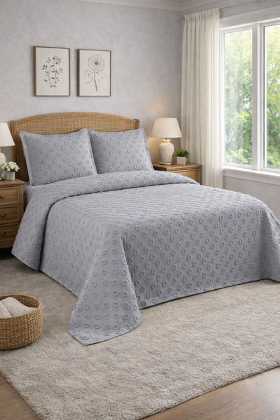 AYBERK HOME TEXTİLE Ponpon Double Pique Set 3 Pieces