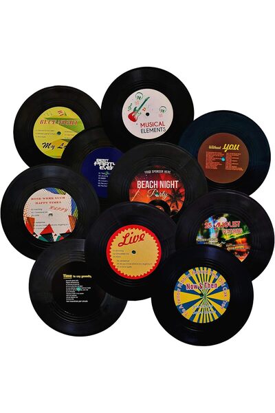 BPA -Free Fake Vinyl Records 7 Inch, 10 Pieces in One Pack for Room Decoratio...
