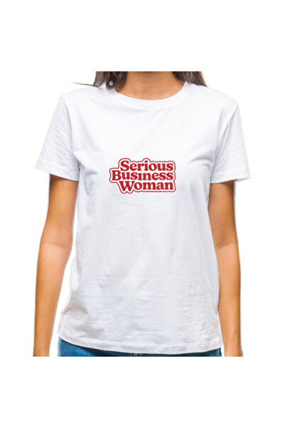 Printoot "Customizable" Serious Business Woman Bold Retro Unisex Cotton T-Shirt