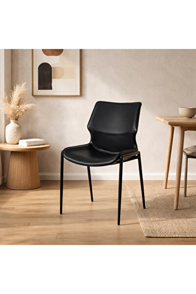 Palma homez كرسي طعام جلد – أسود