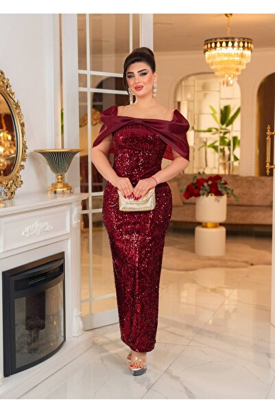 Matik Abiyem Gazel Organze Garnili Kadife Payet Abiye