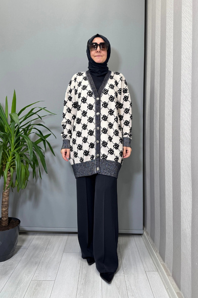 Ghisa Cardigan Black-Ecru 26Kobhrk3347