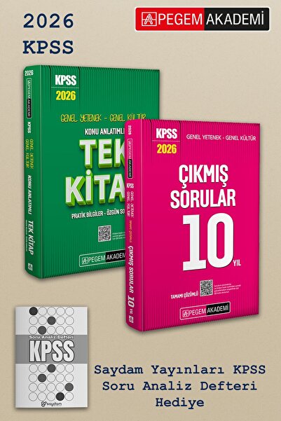 Pegem Akademi Yayıncılık 2026 KPSS Lisans Konu Anlatımlı Tek Kitap ve Son 10 ...