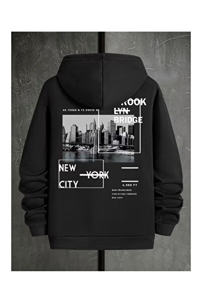 LAND MODA Φούτερ με κουκούλα Unisex με στάμπα