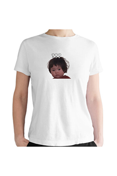 Printoot Customizable Confused Baby Meme Reaction Funny White Unisex Cotton S...
