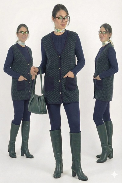 onno style woman Classic Knitted Buttoned Vest