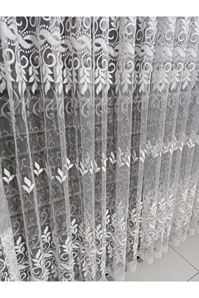 MİR TÜL PERDE YAPRAK DESENLİ FUL MODEL DESENLİ 1/3 SIK PİLELİ TUM ODALARA UYGUN