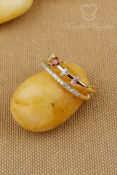 Keyifli Hayaller Xuping Vip Yüzük - Ayarlanabilir Renkli-Beyaz Zirkon Taşlı 2...