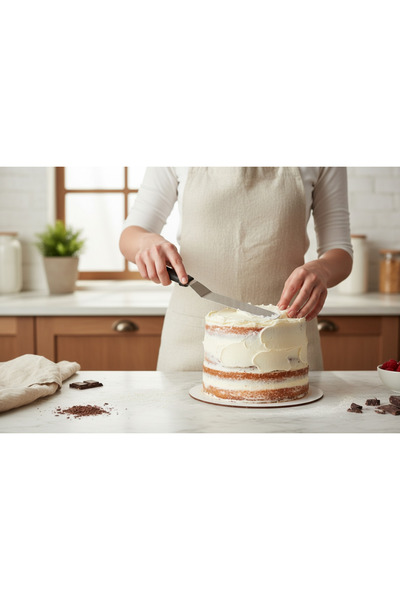 EMPA A V M ملعقة تسوية المعجنات المائلة من الفولاذ المقاوم للصدأ مقاس 32 سم