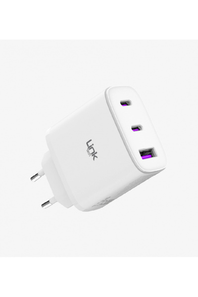 Linktech 45w USB + USB-C (TYPE-C) Süper Hızlı Şarj Aleti Adaptörü Orjinal Mua...