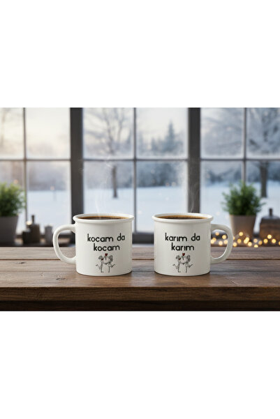 Elista 2-Piece Porcelain Mug with Writing 250 Cc