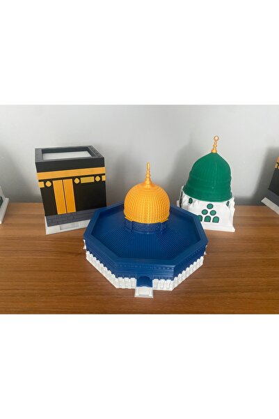 SamilaCraft Üçlü Maket Set Küçük Boy ( Kabe-Mescidi Aksa-Yeşil Kubbe)