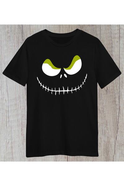 donamod تي شيرت عادي للجنسين من فيلم رعب بتصميم وجه غاضب