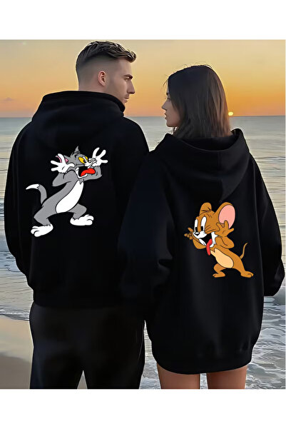 shi dumanlar giyim Unisex Bay/ Tom ve Jerry Çift Kombini Sevgililer Günü Eş K...