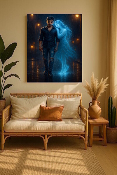 özkacar FATA CU AMARINA PE PANOUL DE CANVAS DECORATIV PENTRU ACASA PERETE SAL...
