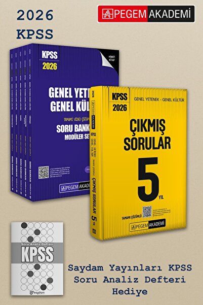 Pegem Akademi Yayıncılık 2026 KPSS Lisans Modüler Soru Bankası ve Son 5 Yıl Ç...