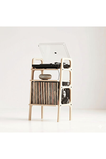 Woodesk Aria, Ahşap Kitaplık Ve Pikap Standı, 90x50, Natural Renk