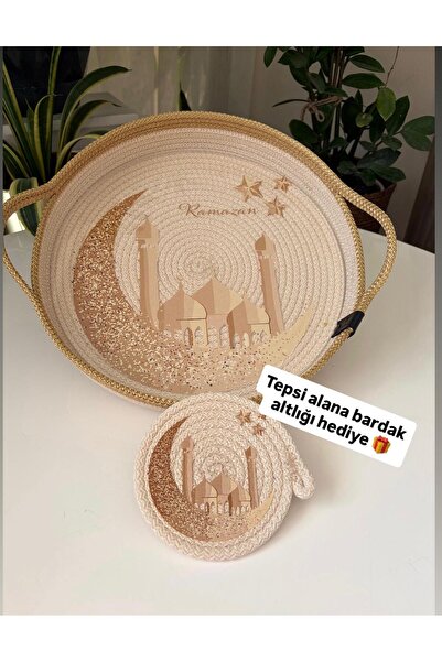 Nev Design Ramadan Concept Coffee Presentation Tray, Decorative, Gift, Organi...