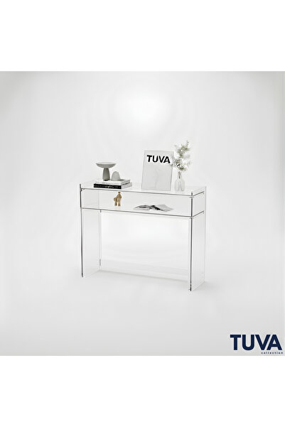 TUVA Collection ELESCA - Şeffaf Pleksi Dresuar Konsol Çalışma Masası | Minima...