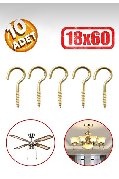 Beşel Metal Vidalı Piton Gerdirme Kancalı Avize Asma Kiti 18x60 mm (10 Adet)