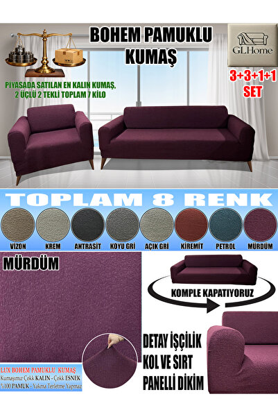 Home LUX BOHEM PAMUKLU KUMAŞ KOLTUK KILIFI SETİ - 3+3+1+1 SET 7 KG GELMEKTEDİ...