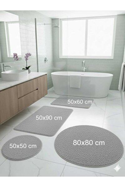 ALTUN CARPET Pano Plush Non-Slip Floor Mat Set, Consisting of 2-Piece + 3-Pie...