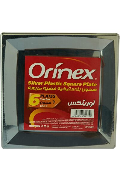 Orinex Square Plastic Plates 9 Inch - 6 Pieces - Black