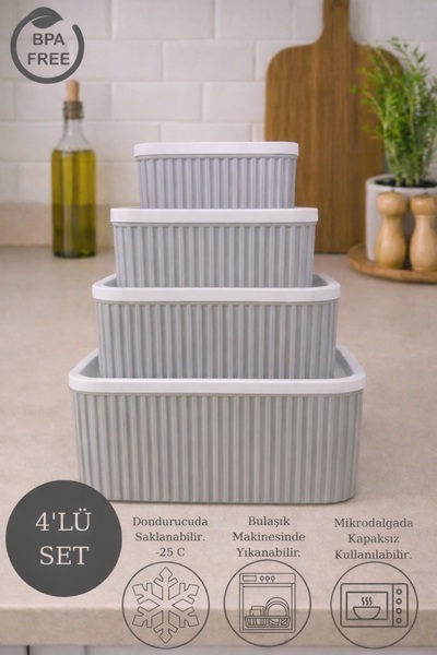 Pazarika 4-Piece Plastic Storage Container Set – Food Storage and Organizatio...