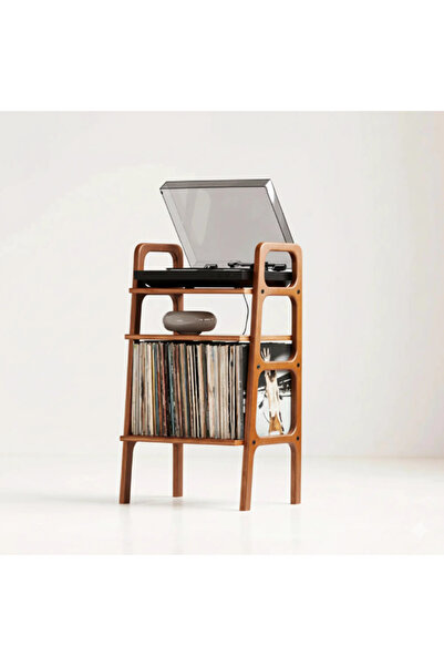 Woodesk Aria, Ahşap Kitaplık Ve Pikap Standı, 90x50, Tik Renk