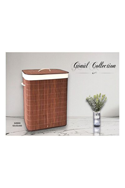 GÖNÜL Bambu Çamaşır Sepeti 100 Lt 60x52x32 Cm Büyük Boy Premium Beyazlar/renk...