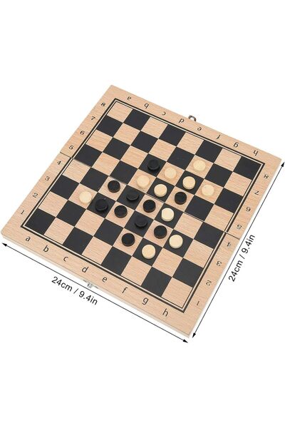 Generic 3 in 1 Chess, Checkers, and Backgammon Game Set - Classic Portable an...