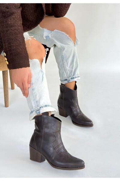 NESSİMO حذاء بكعب جلدي بني مرير N266369