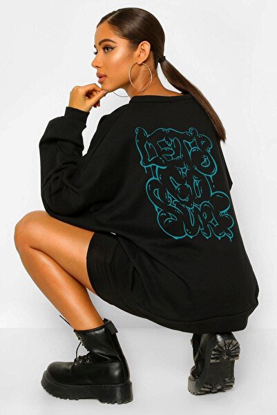 donamod Let's Go Surf supradimensionat Black Swea tricou VDPSWT95