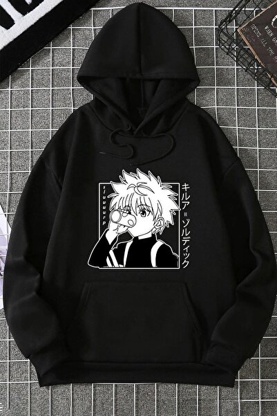 donamod Hanorac unisex cu imprimeu Killua Zoldyck KPP-BLACK-SLURPHOODE