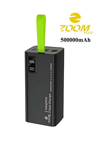 Zoom Plus Portable Power Bank Black, 50000mAh Capacity with PD Input 22.5W an...