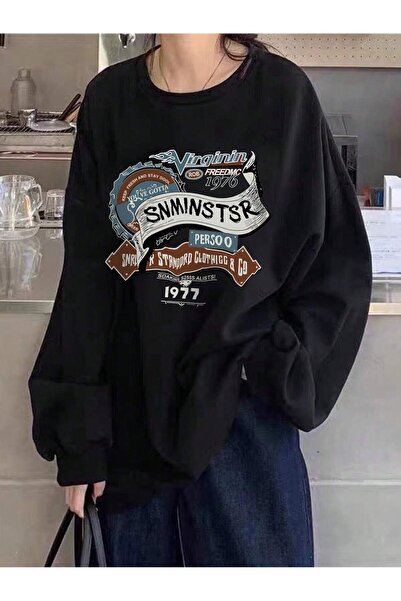 donamod Pulover cu umeri drop Letter Graphic din seria Coke