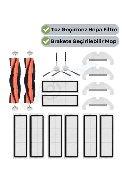 robotyedek Dreame D10 Plus Gen 2 (Rll42Sda) Compatible Replacement Brush Hepa...