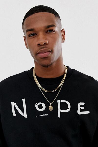 donamod oversized Nope με τύπωμα Μαύρο φούτερ Adrift26