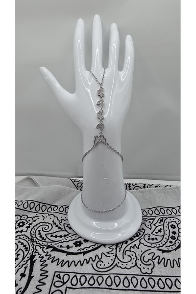 NO NAME Stainless Steel Silver Color Butterfly Model Zircon Stone Şahmeran
